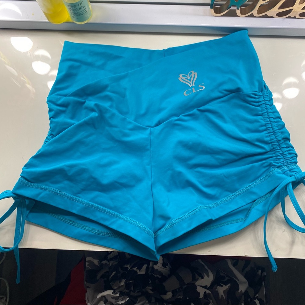 CLS sportswear blue booty scrunch shorts